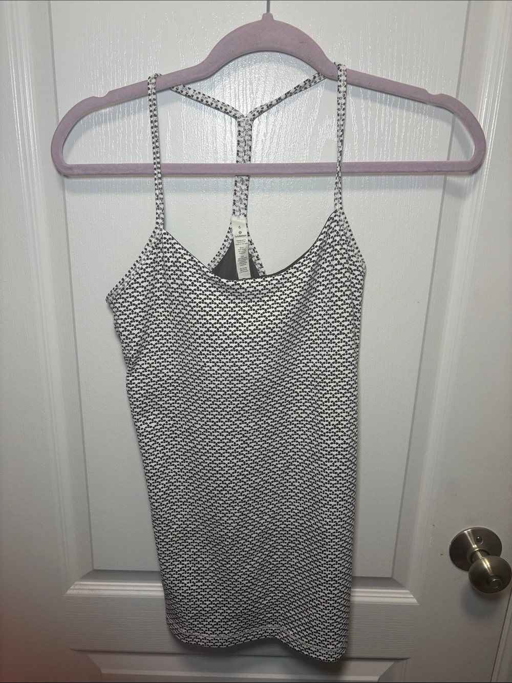 lululemon Black & White Dot-Print Racerback Tank Top